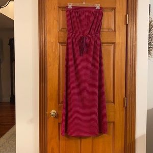 LOFT Strapless Striped Maxi